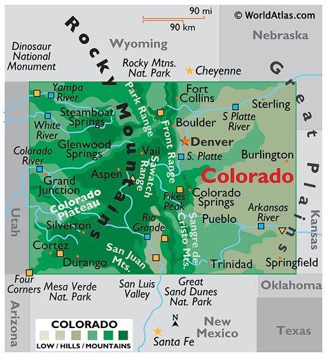Map of Colorado with cities